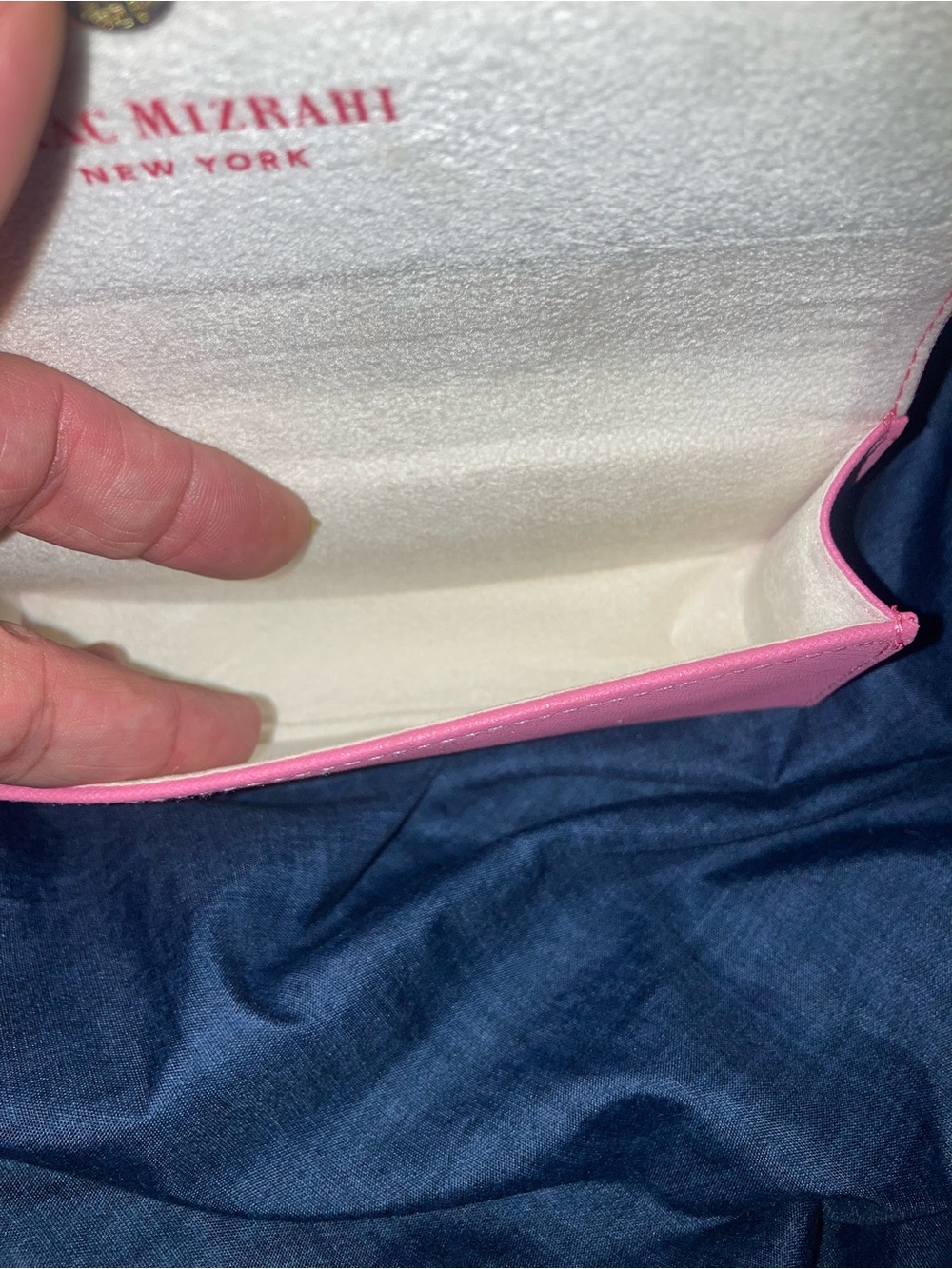 Isaac Mizrahi Pink Saffiano Sunglasses Case - Picture 6 of 6